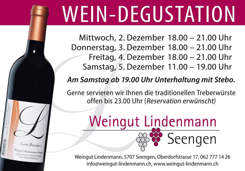 Wein-Degustation mit Treberwürsten